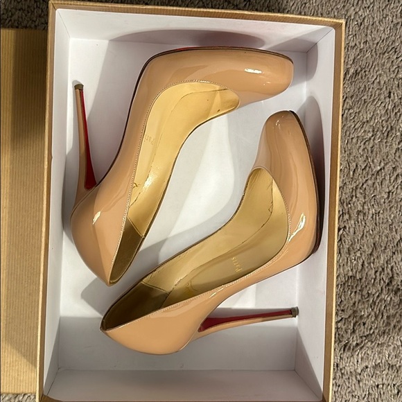 Nude Christian Louboutin FIFI 120 Round-toe Pumps - Picture 6 of 8